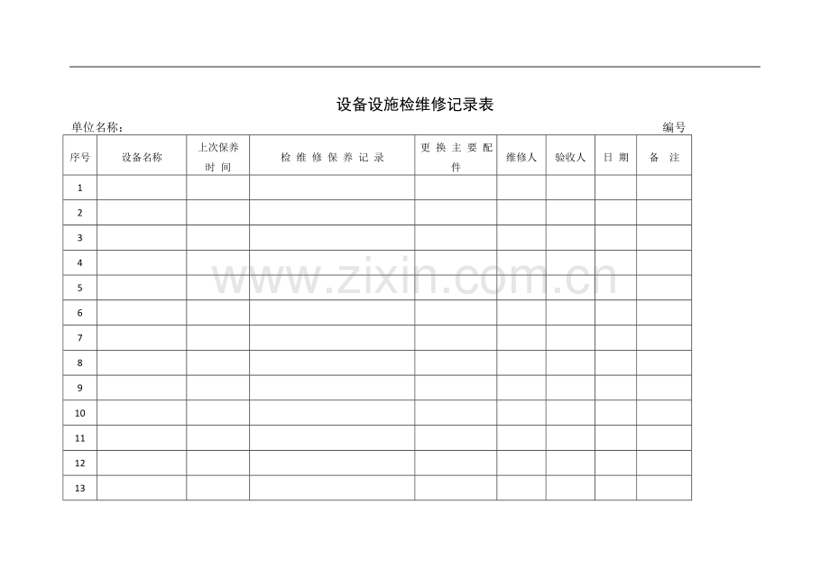 生产设备设施检维修记录表.doc_第1页