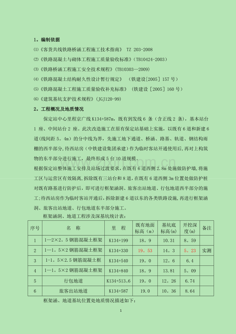 框架涵洞、行包地道、旅客出站地道深基坑开挖专项施工方案.doc_第1页