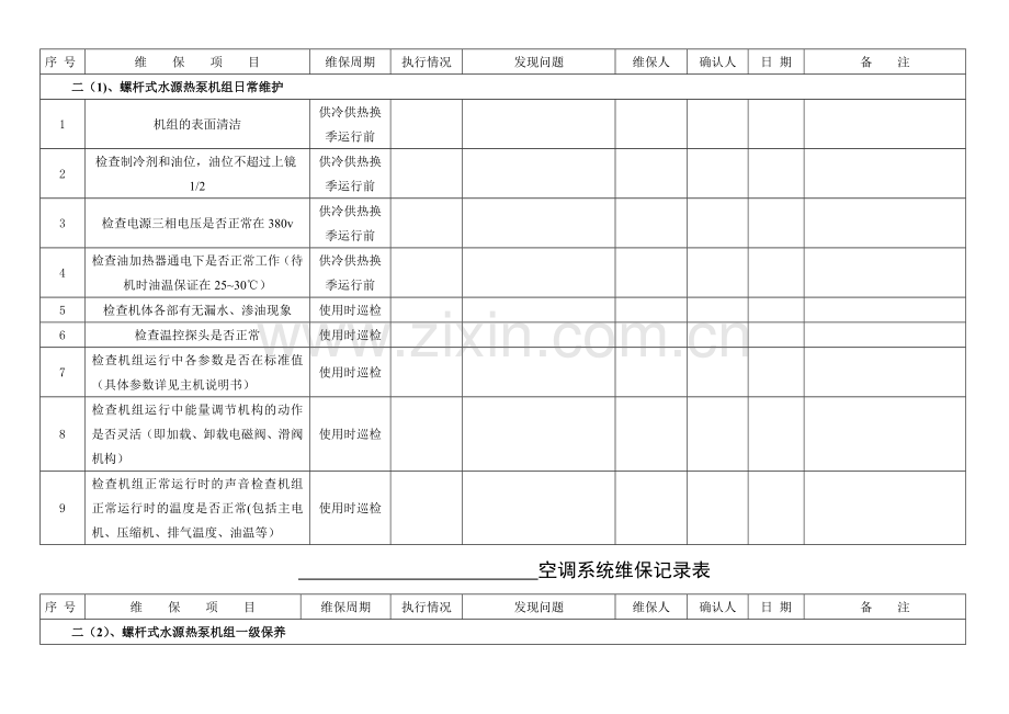 空调系统维保记录表.doc_第2页