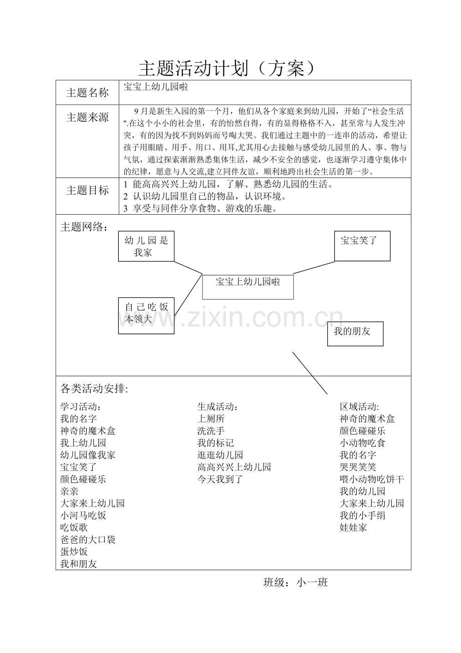 网络图(小)小班主题计划.doc_第1页