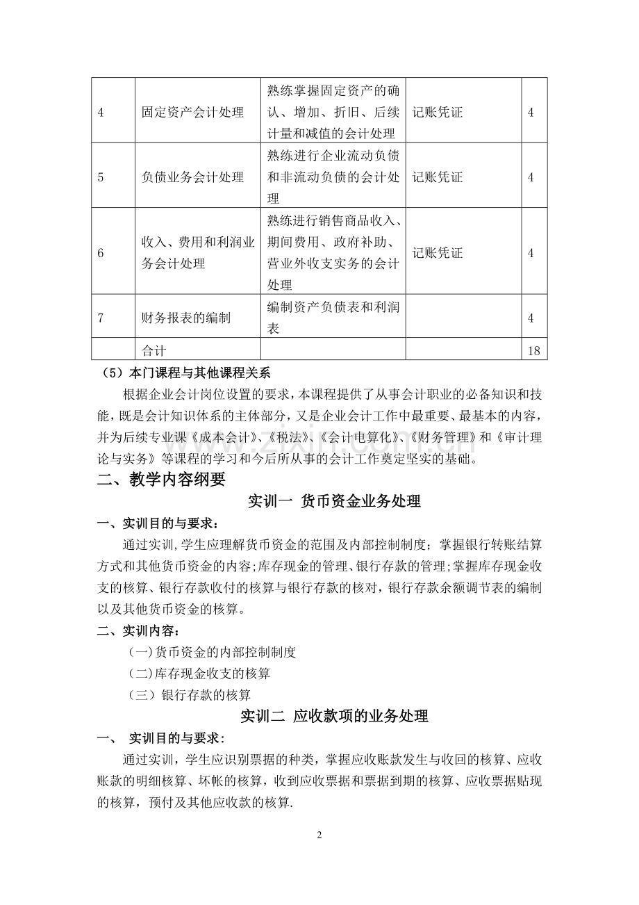 中级财务会计实训大纲.doc_第2页