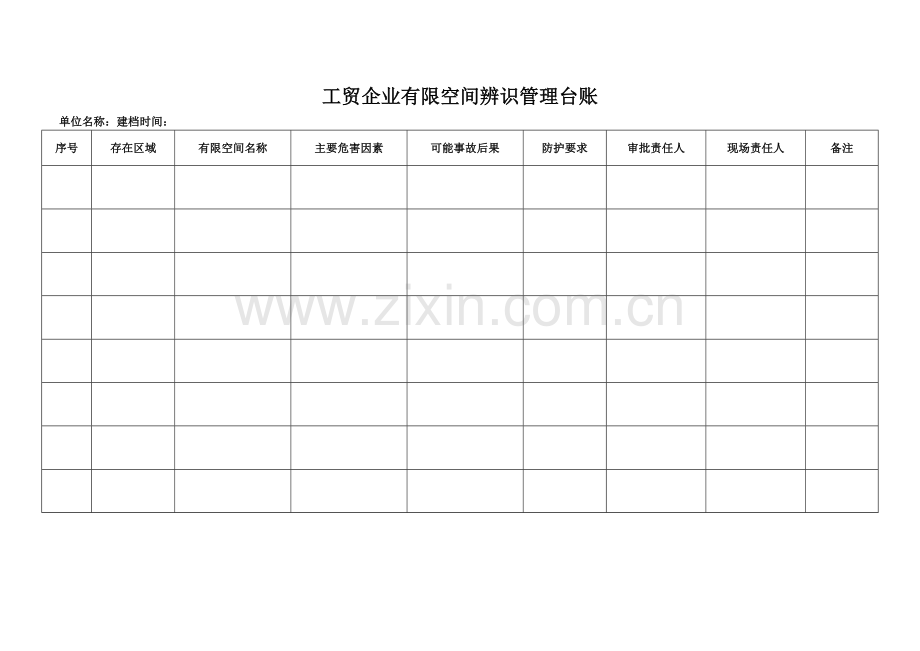 工贸企业有限空间辨识管理台账.doc_第1页