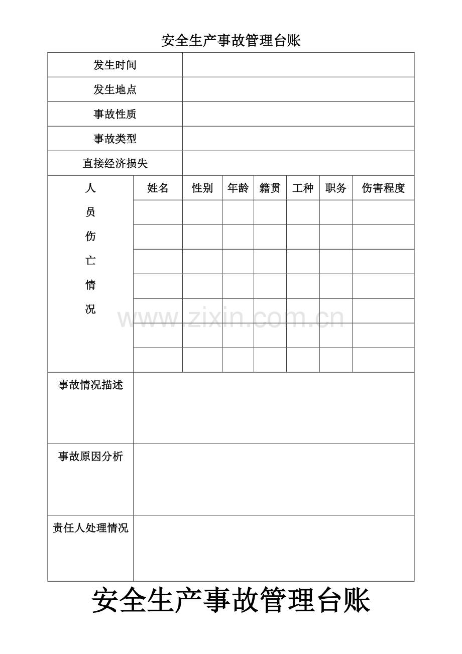 安全生产事故管理台账.doc_第1页