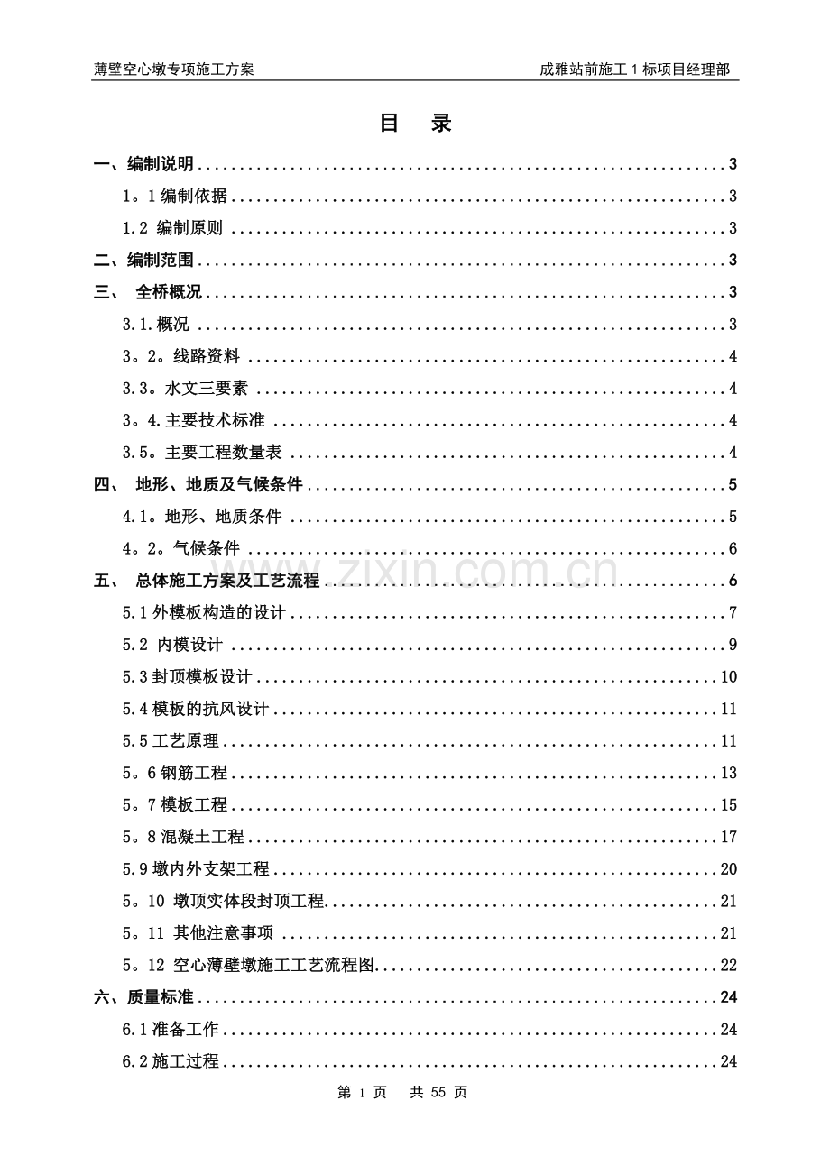 薄壁空心墩程施工专项方案.doc_第1页