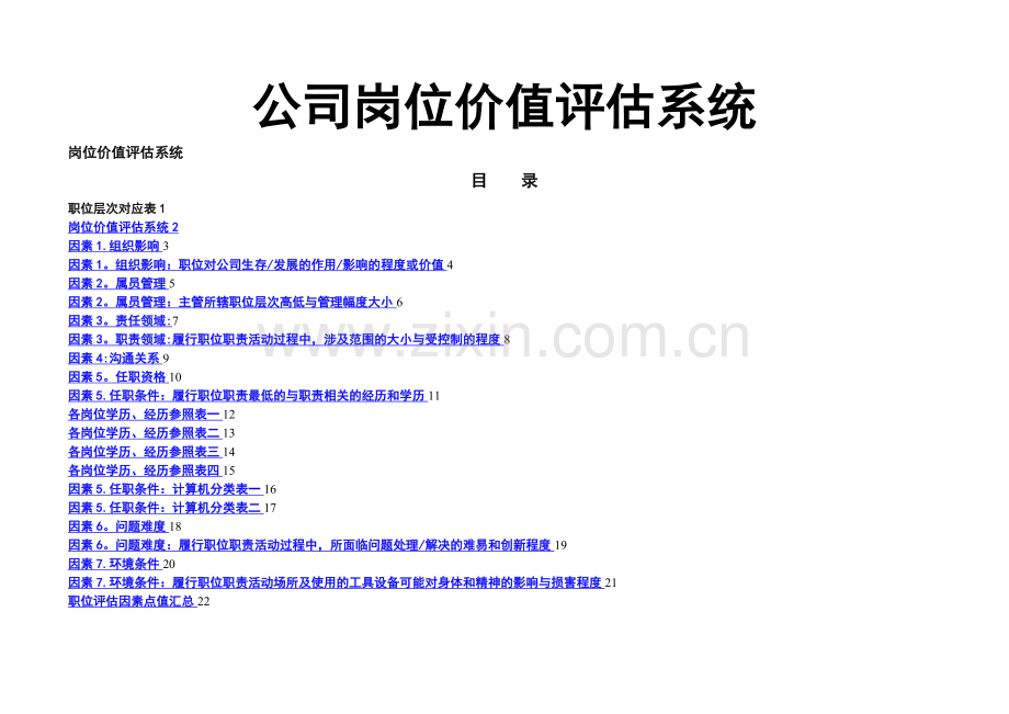 岗位价值评估系统-量表[非常实用-很有借鉴价值].doc_第1页