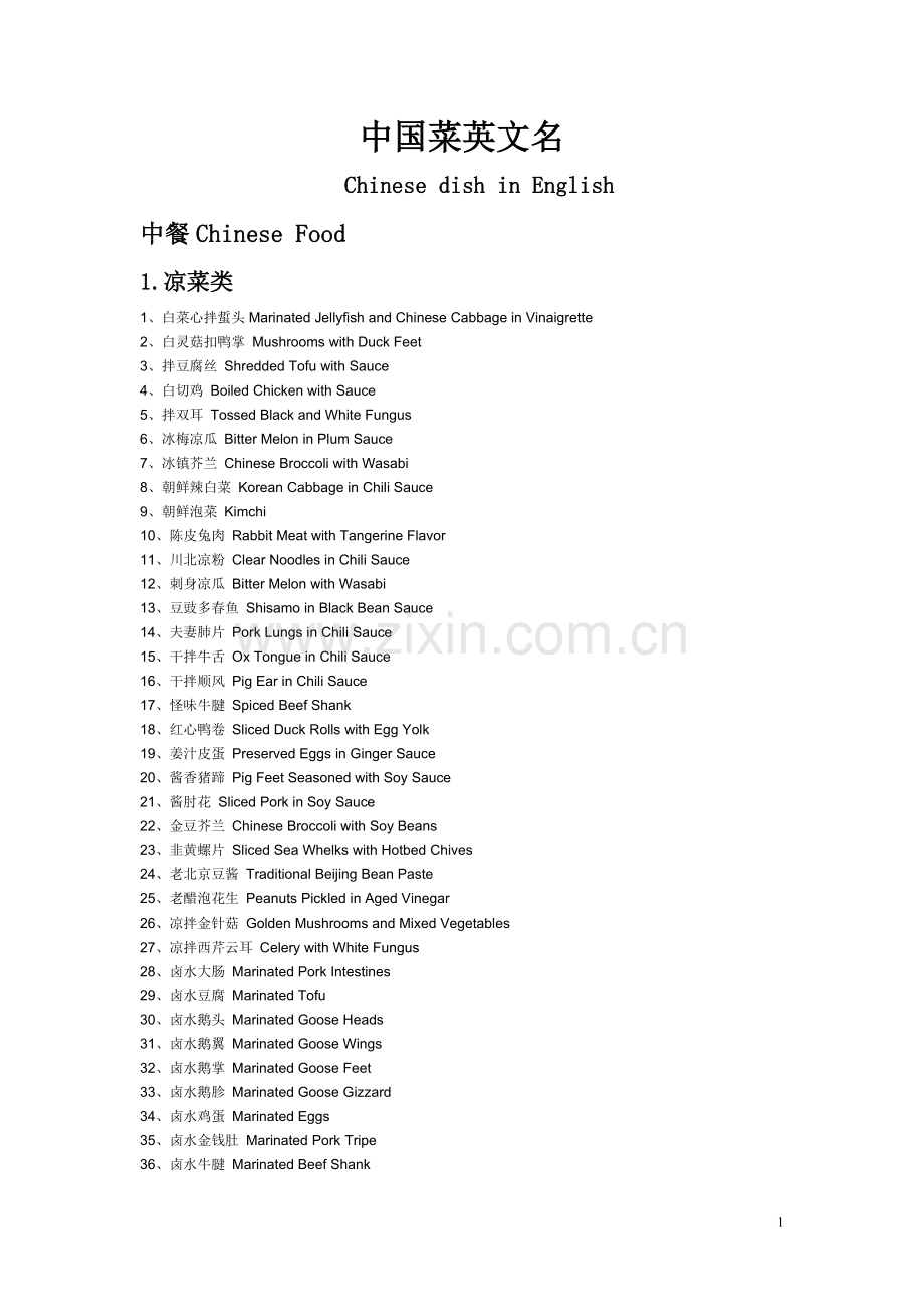 中西方菜名中英文对照名称翻译(大全).doc_第1页