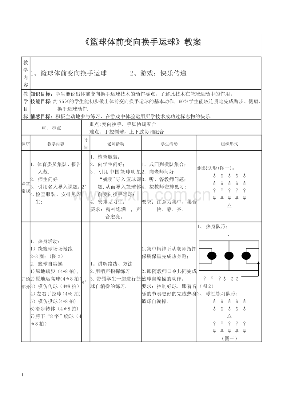 篮球体前变向换手运球教案.doc_第1页