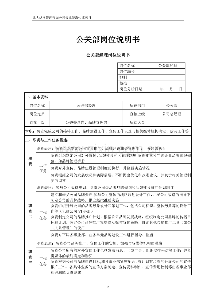 滨海快速公司-品牌管理体系岗位说明书.doc_第3页