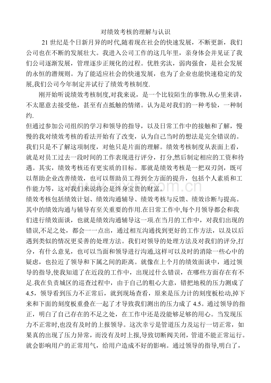 对绩效考核的理解与认识.doc_第1页