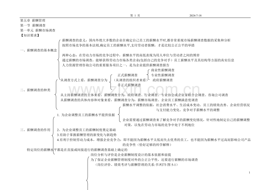 第五章-薪酬管理(知识树).doc_第1页