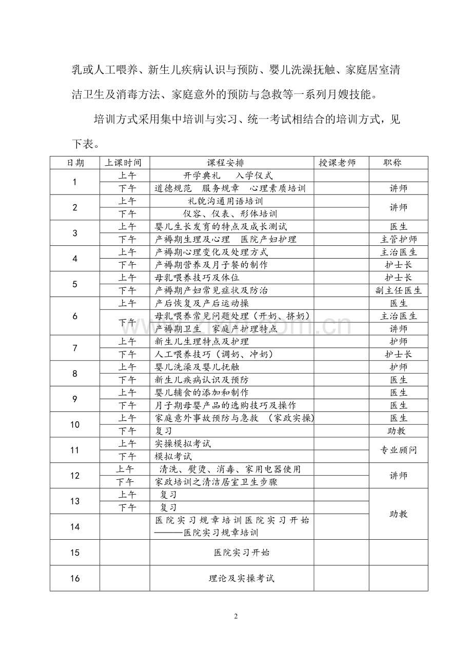 省月嫂培训计划---shangchuan.doc_第2页