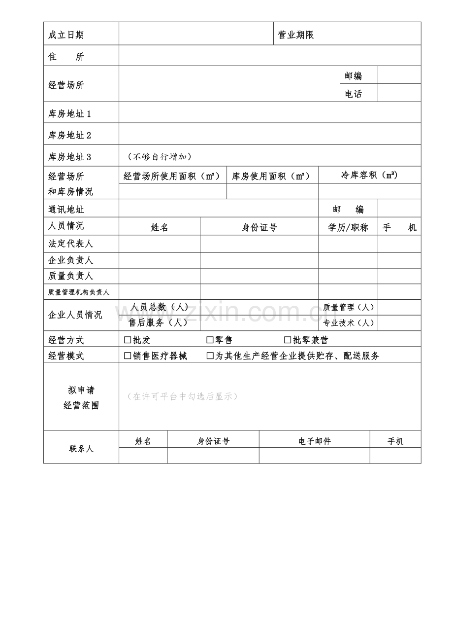 上海医疗器械经营许可证申请许可材料核对表.doc_第3页