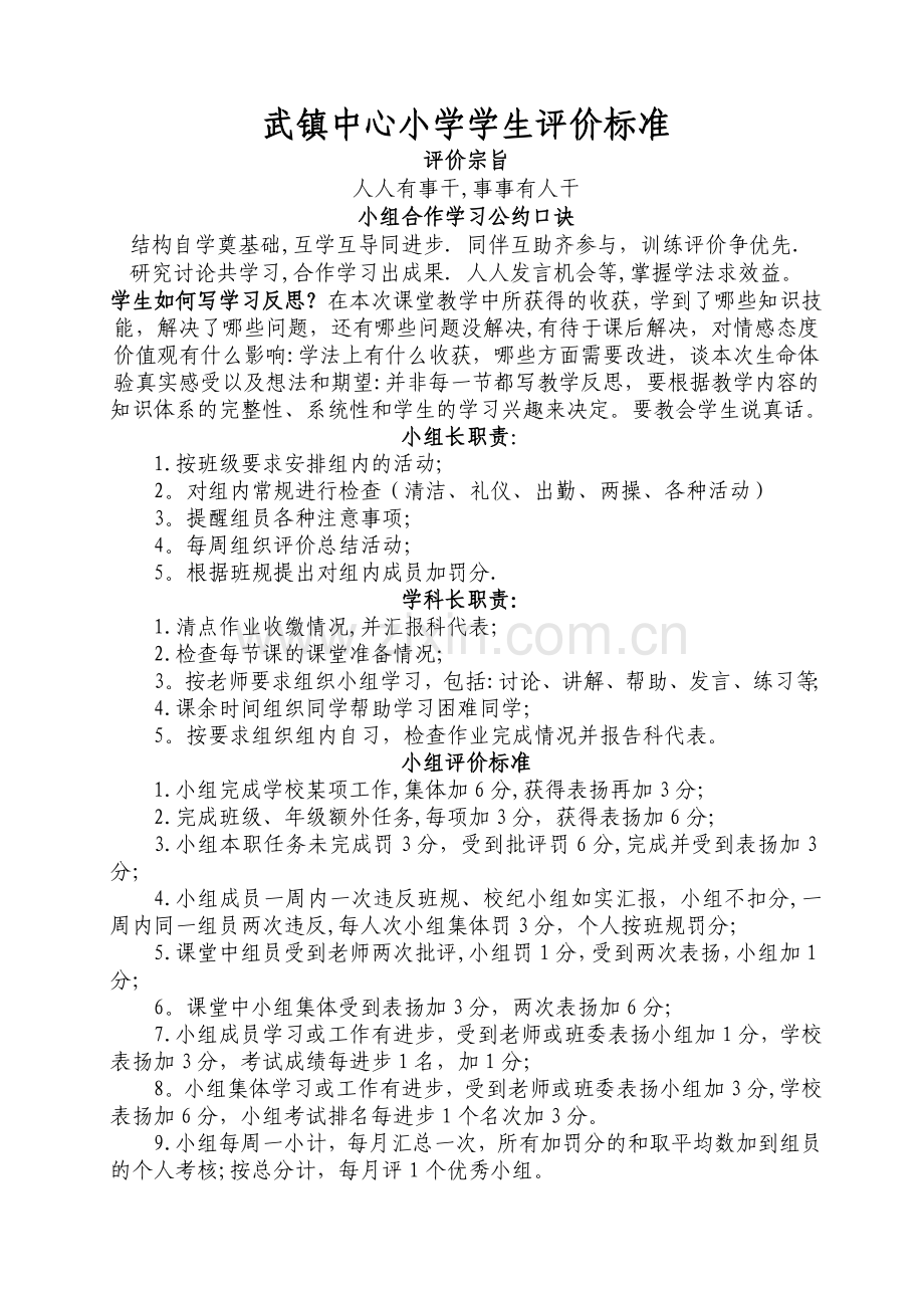 小组学习评价标准及记录表.doc_第1页