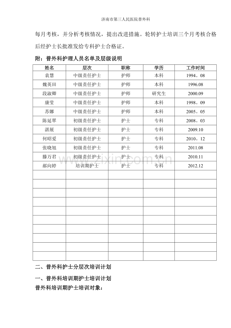 普外科护士分层次培训计划.doc_第2页