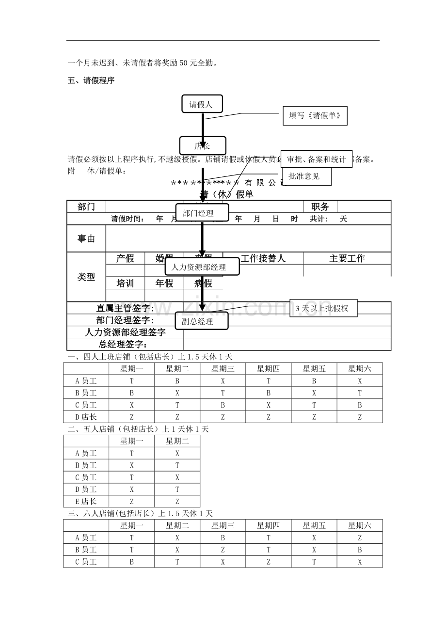 店铺考勤管理制度+排班.doc_第2页