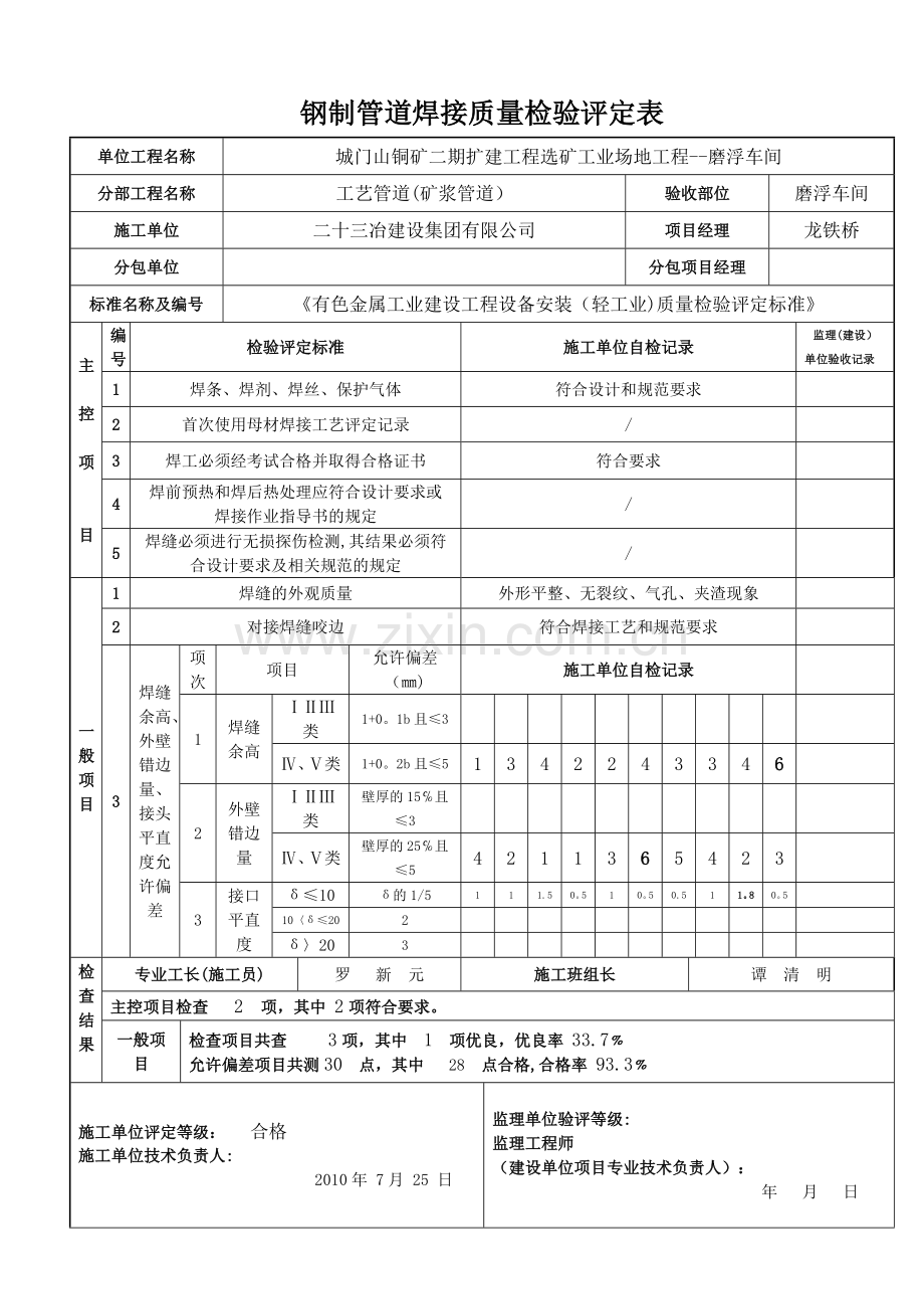 工艺管道安装质量检验评定表.doc_第2页