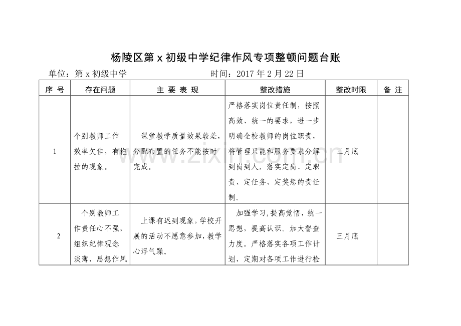 纪律作风整顿台账.doc_第1页