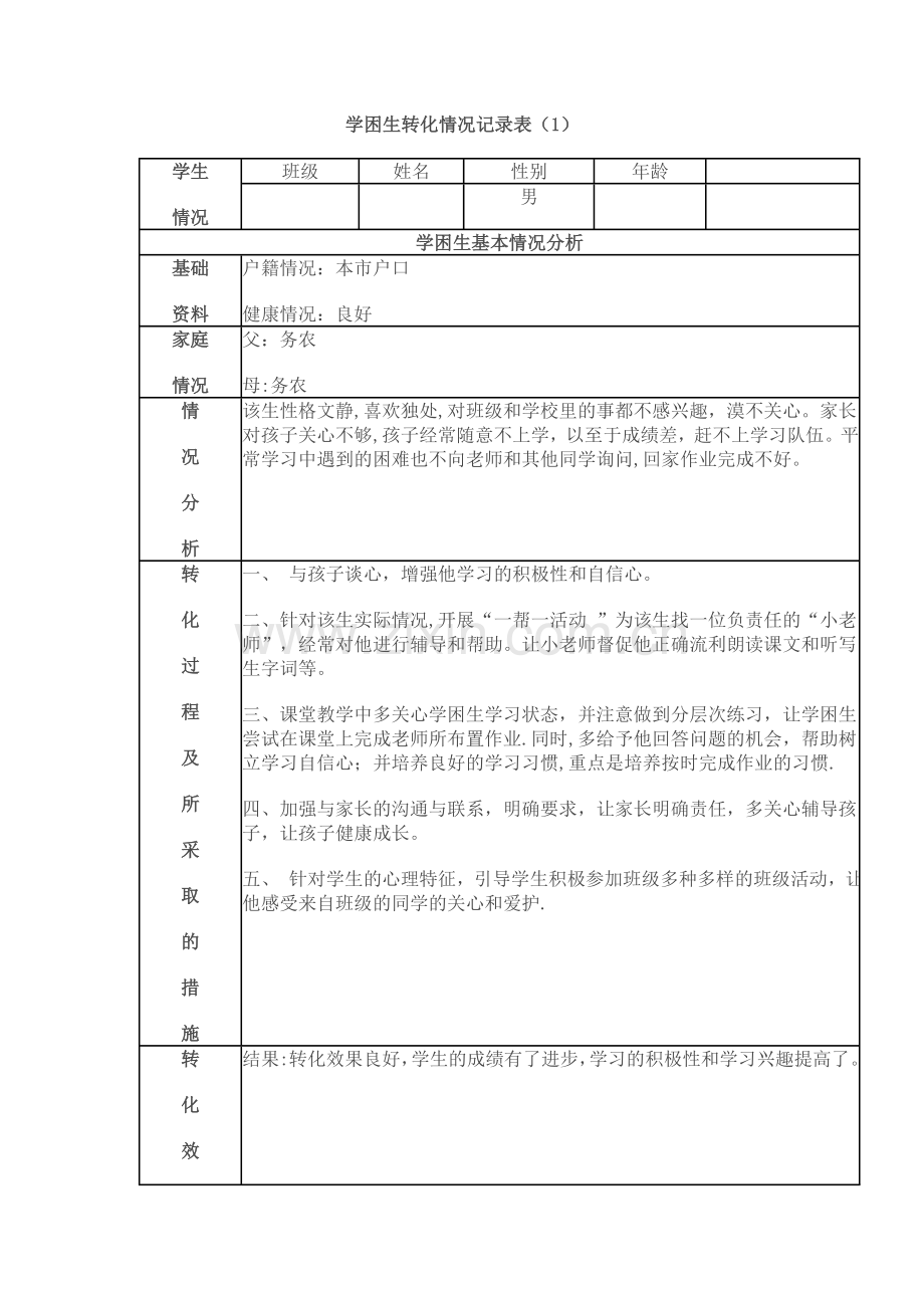 学困生转化情况记录表.doc_第1页