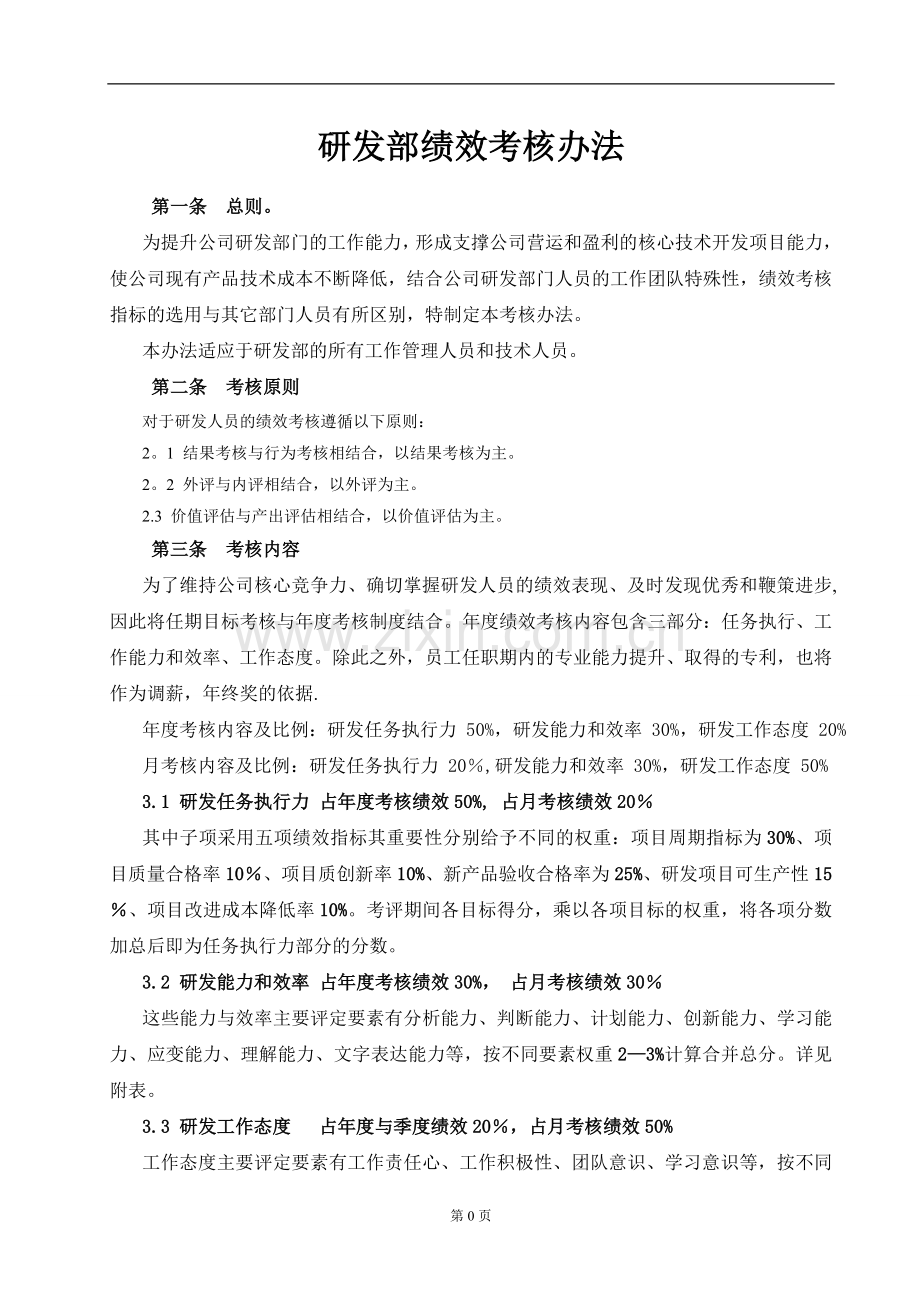 研发部绩效考核办法.doc_第1页