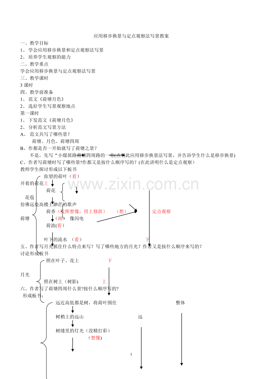 应用移步换景方法写景作文教案.doc_第1页