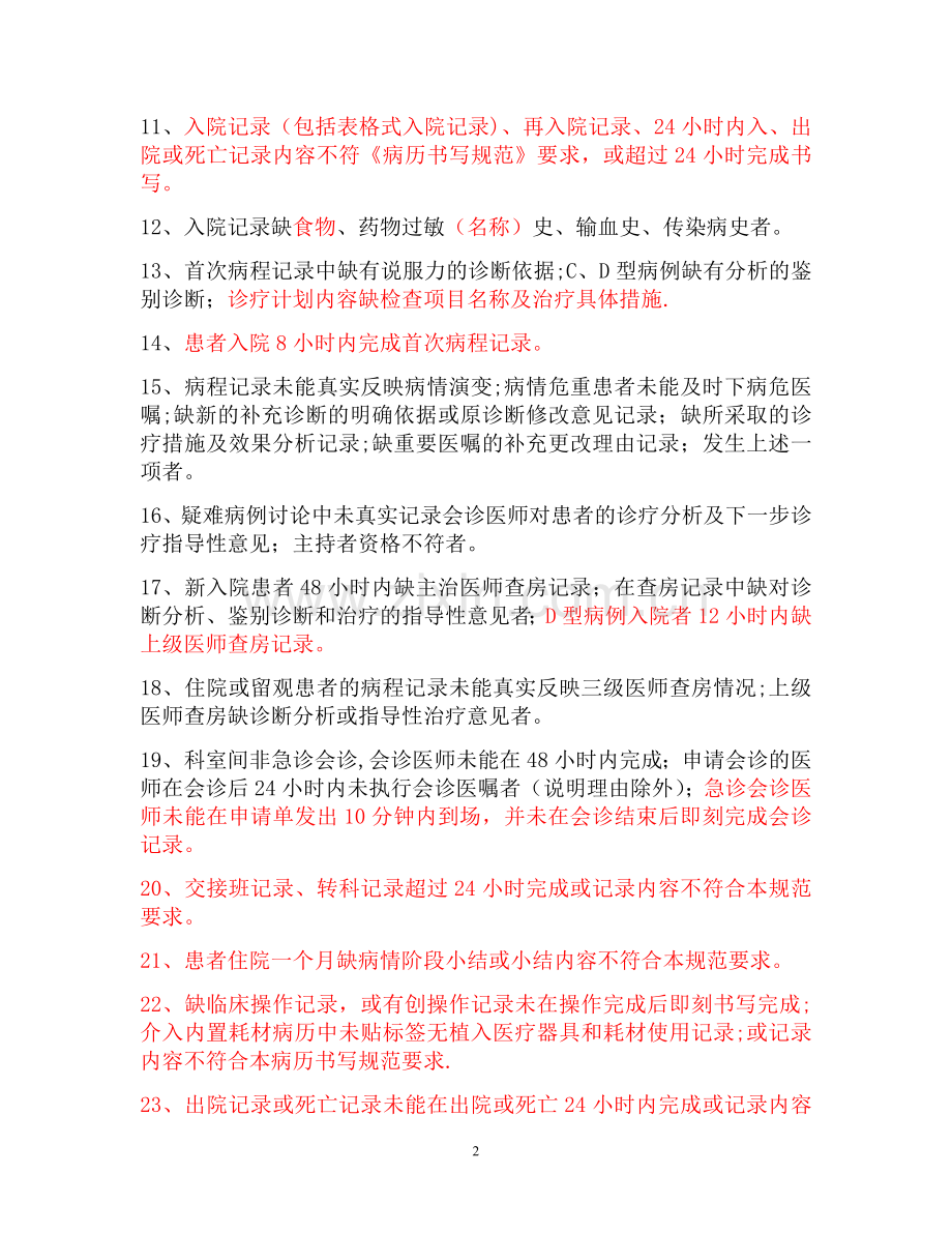 湖南省病案医疗质量判定标准及增补标准.doc_第2页