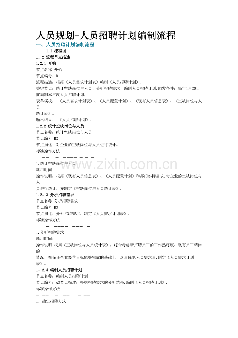 人员规划-人员招聘计划编制流程.docx_第1页