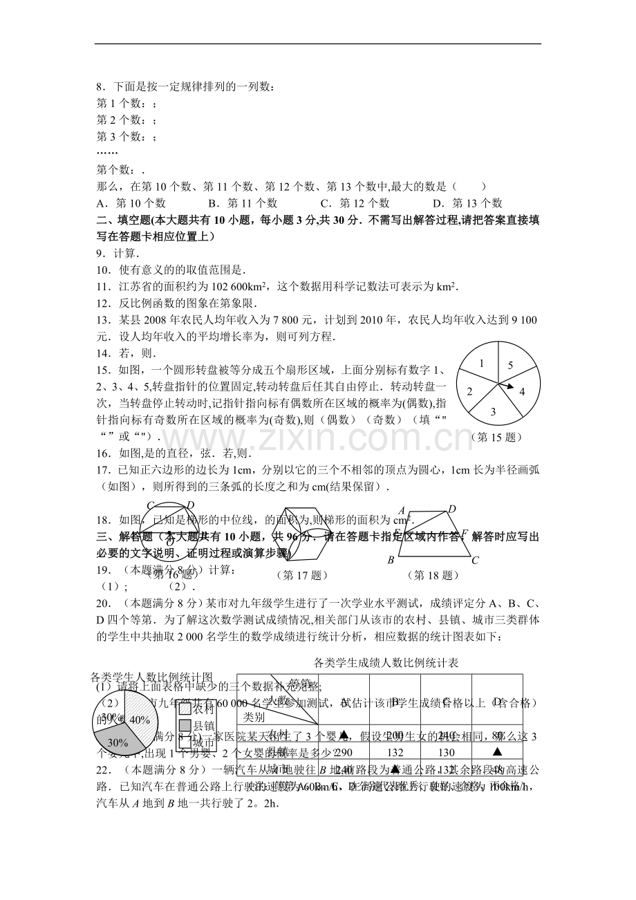 江苏扬州市中考数学试卷及答案.doc_第2页