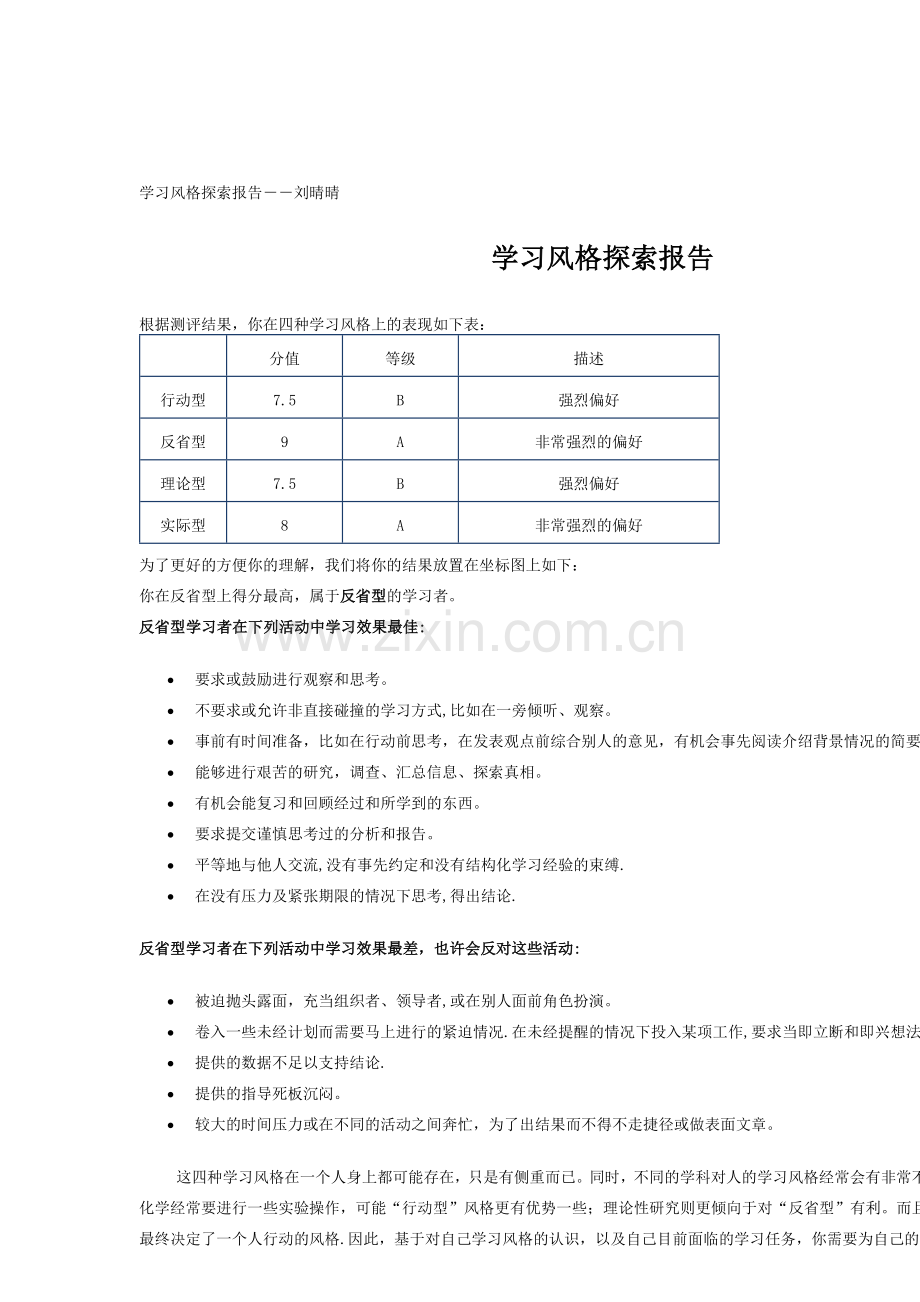 职业生涯规划测评结果.doc_第1页