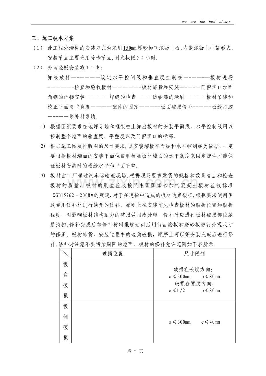 板材安装施工方案(外墙).doc_第2页