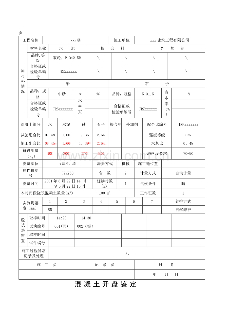 混凝土工程报验申请表.doc_第2页