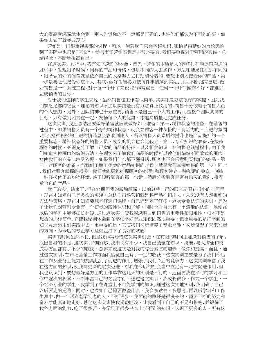 市场营销实训学习总结-(2500字).doc_第2页