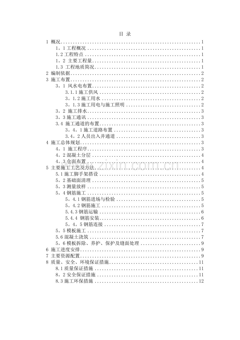 竖井衬砌混凝土施工方案.doc_第1页