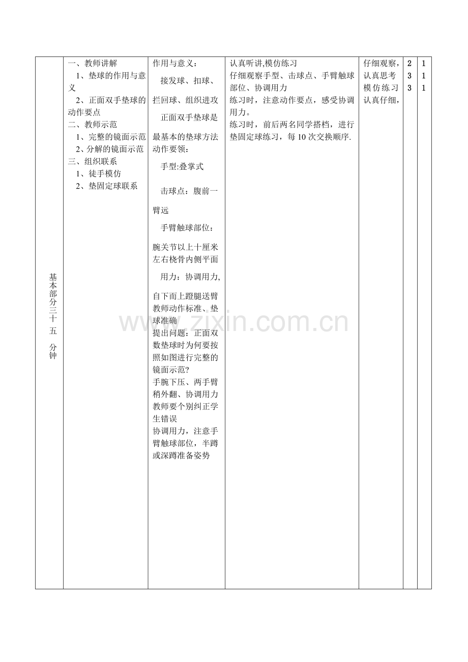 小学排球教学教案.doc_第2页