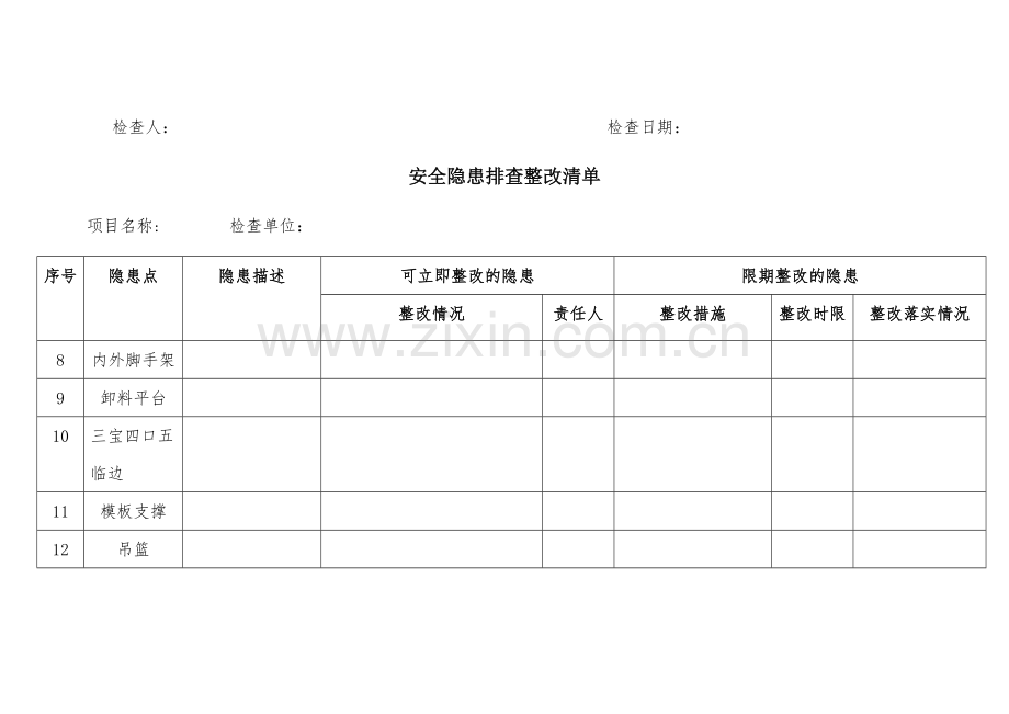 安全隐患排查整改清单.doc_第2页