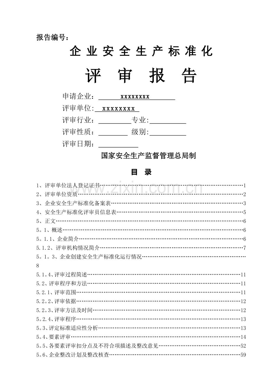 二级安全生产标准化评审报告.doc_第1页