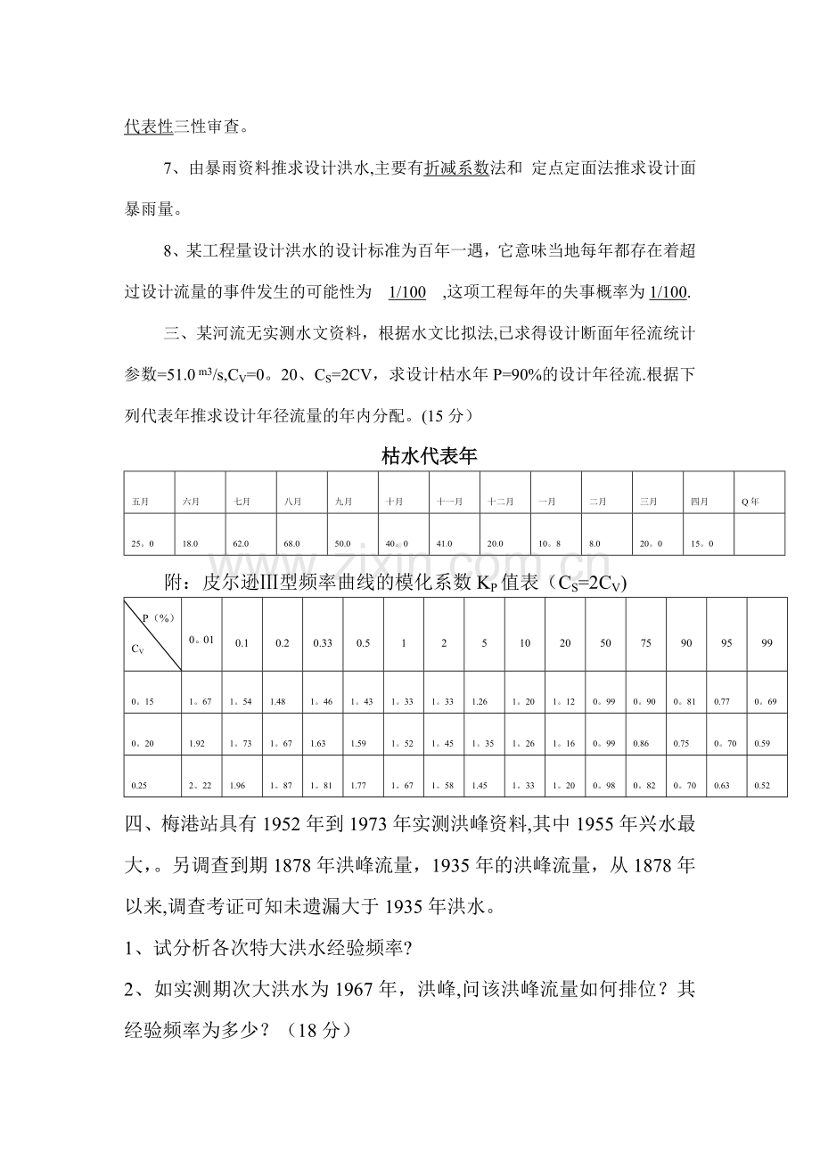 工程水文学试题---B卷.doc_第2页