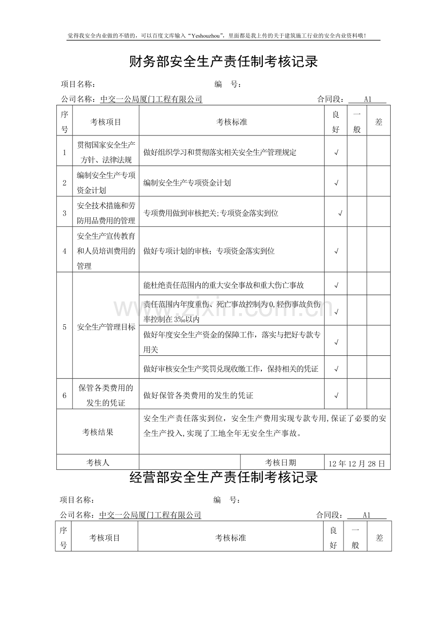 安全生产责任制考核表(全).doc_第3页