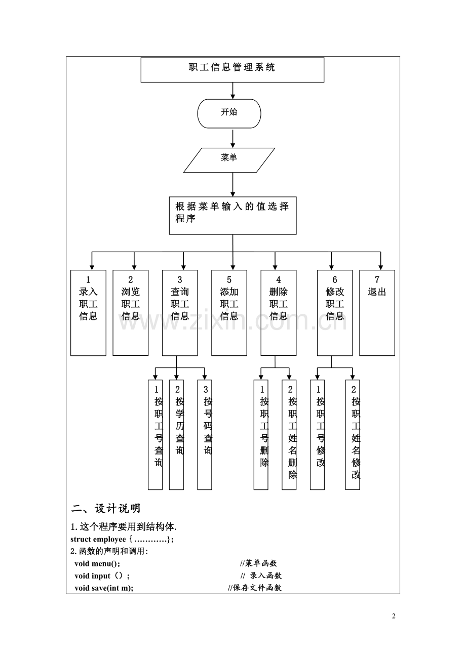 职工信息管理系统C语言课程设计+源代码.doc_第3页