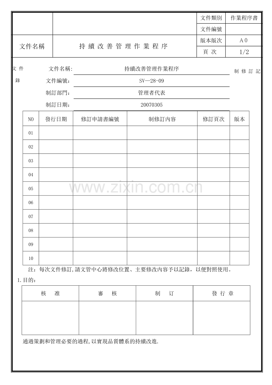 持续改善管理作业程序.doc_第1页