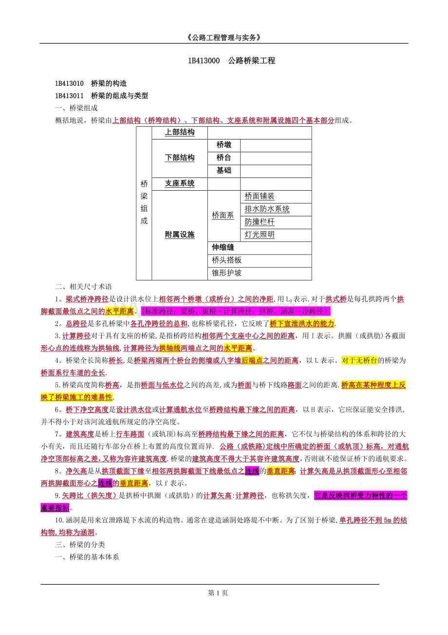 一级建造师公路桥梁工程.doc_第1页