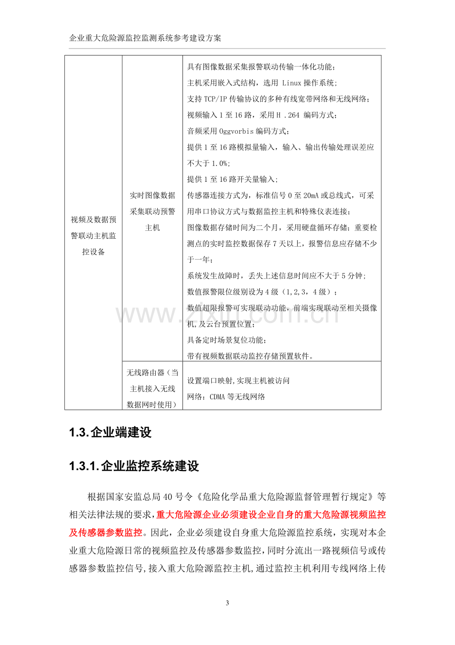 云南重大危险源在线监控系统解决方案-南平安监局.doc_第3页