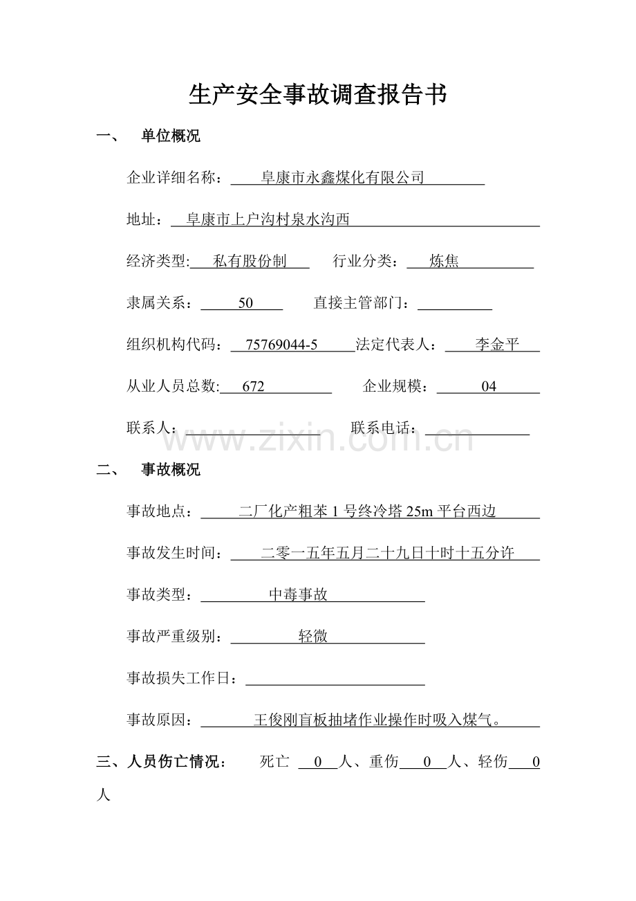 生产安全事故调查报告书(样表).doc_第2页