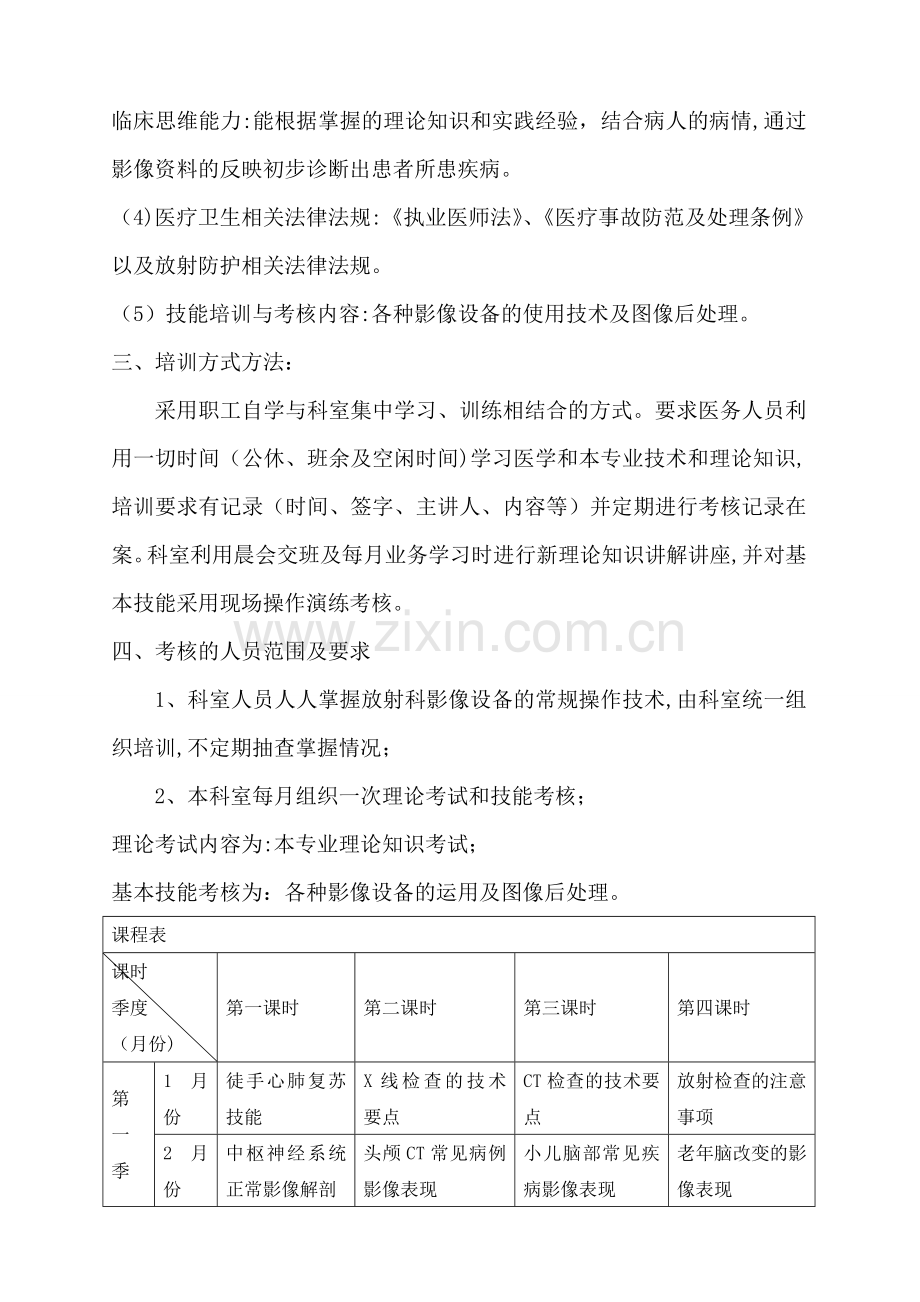 放射科三基三严培训及考核计划12451.doc_第2页