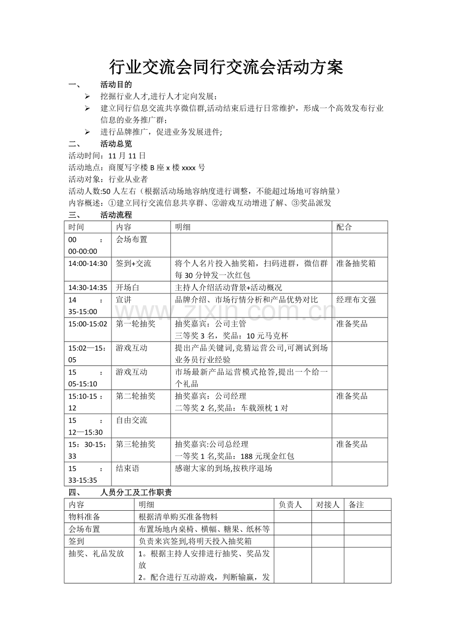 行业交流会同行交流会活动方案.doc_第1页