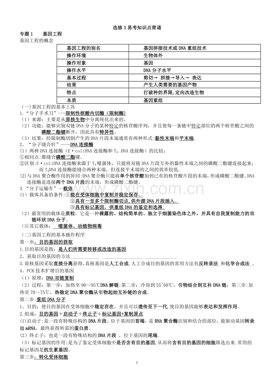 基因工程知识点总结.doc_第1页