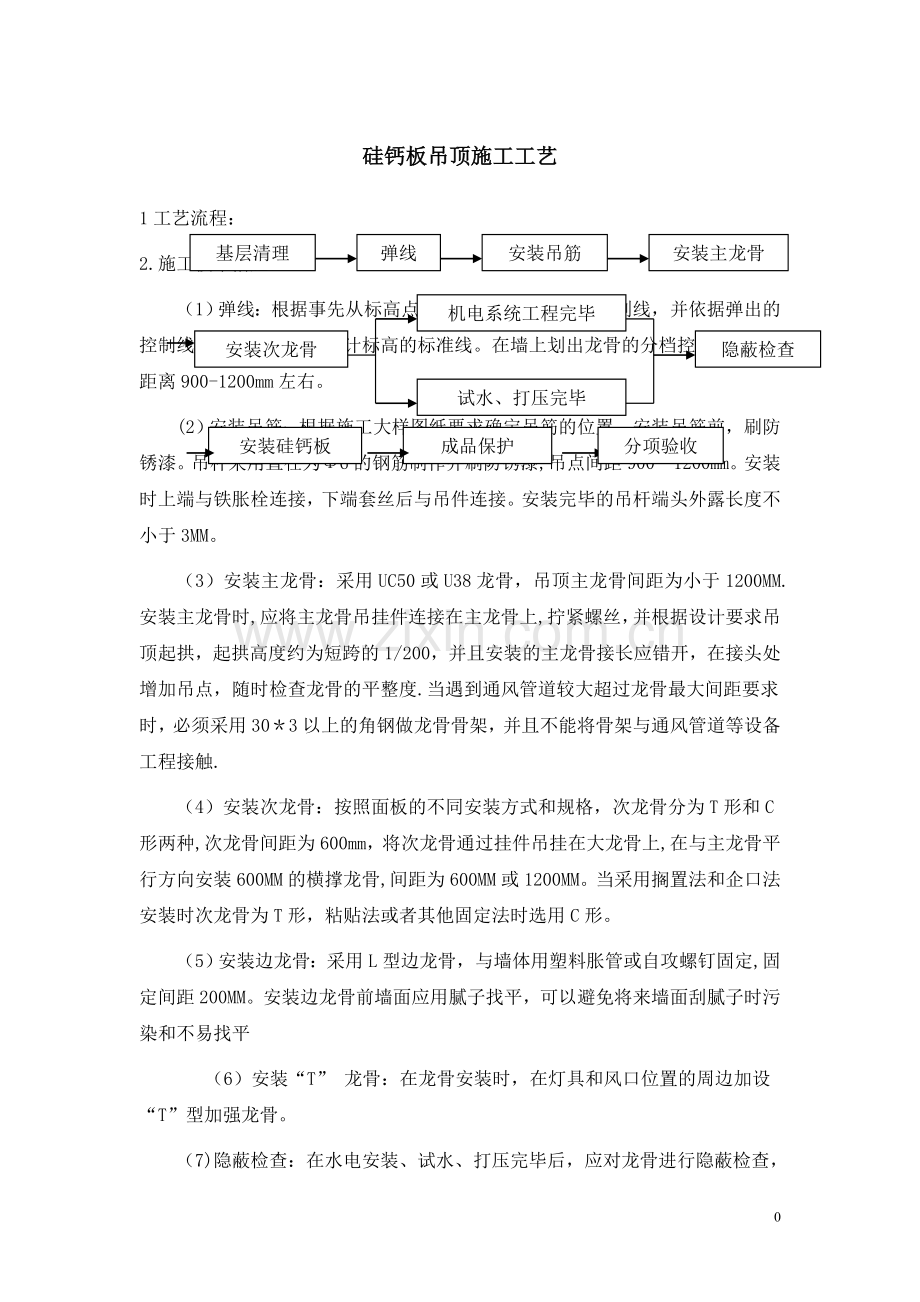 硅钙板吊顶施工工艺.doc_第1页