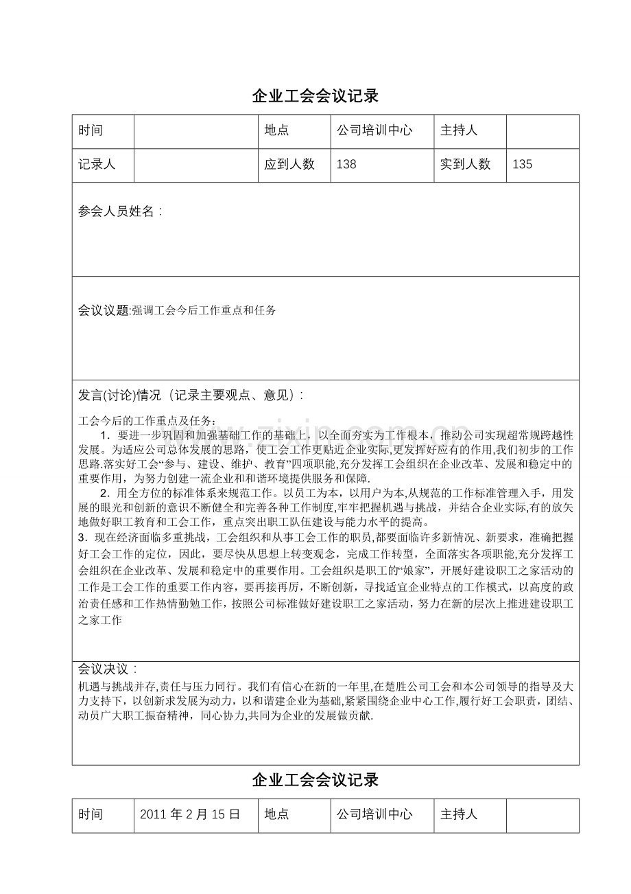 工会活动记录表格1.doc_第1页