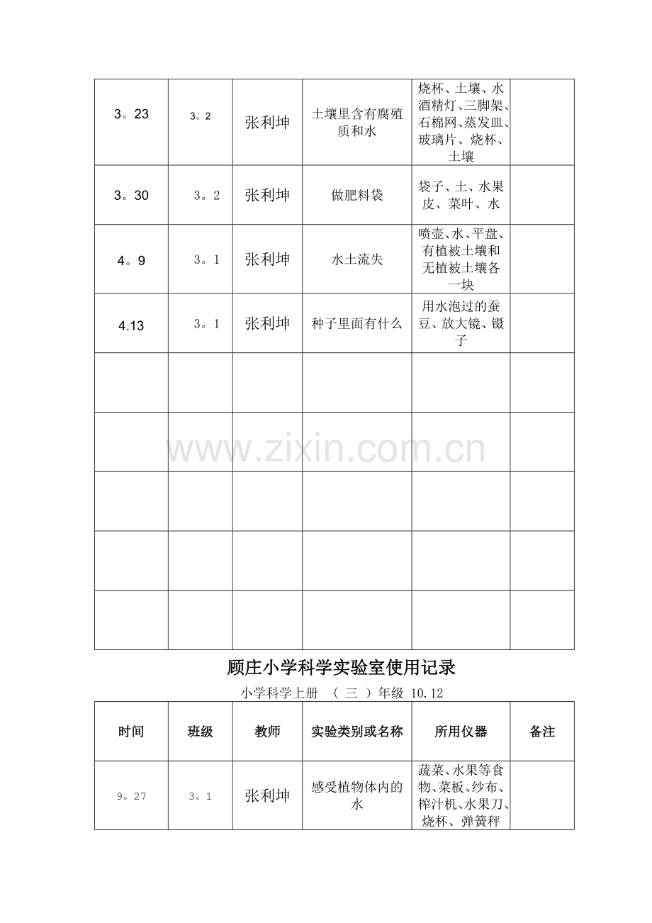 小学实验室使用记录表(1).doc_第2页