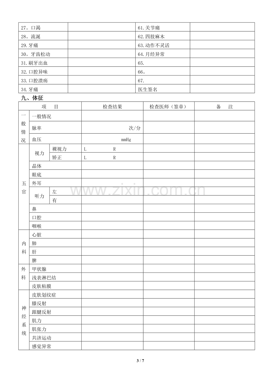 职工职业健康体检表.doc_第3页