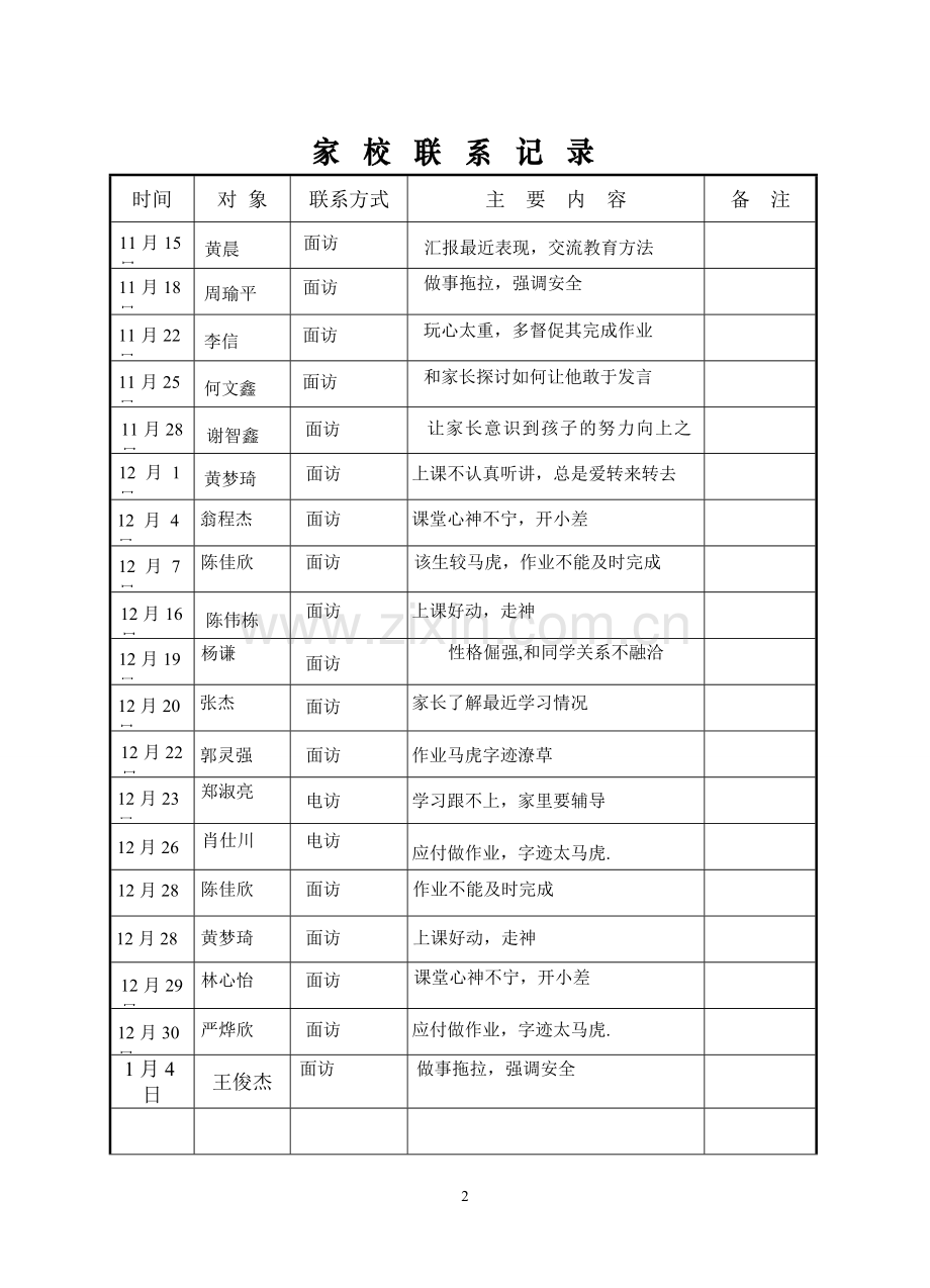 家校联系登记表.doc_第2页